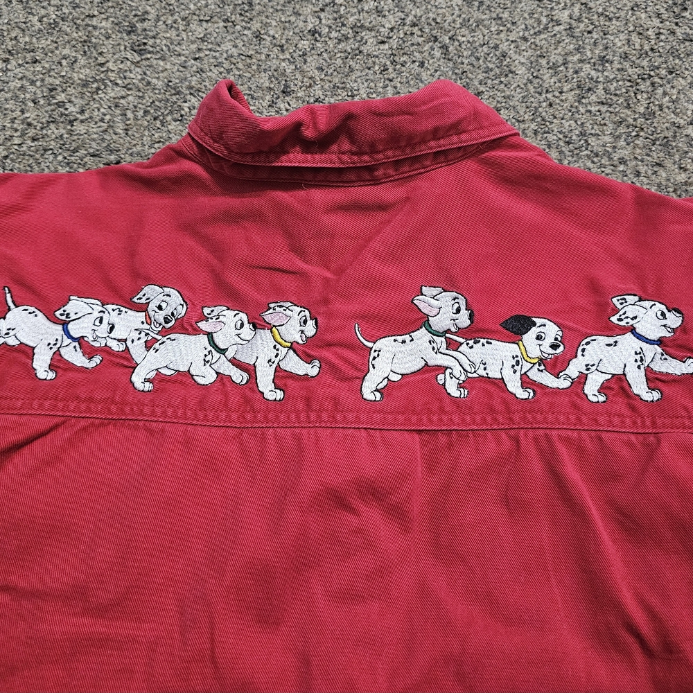 Disney Red Button Down Shirt With Embroidery - image 3
